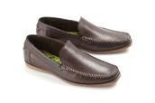 View Item Ikon Lennox Slip On Low Heel Leather Moccasin Brown 